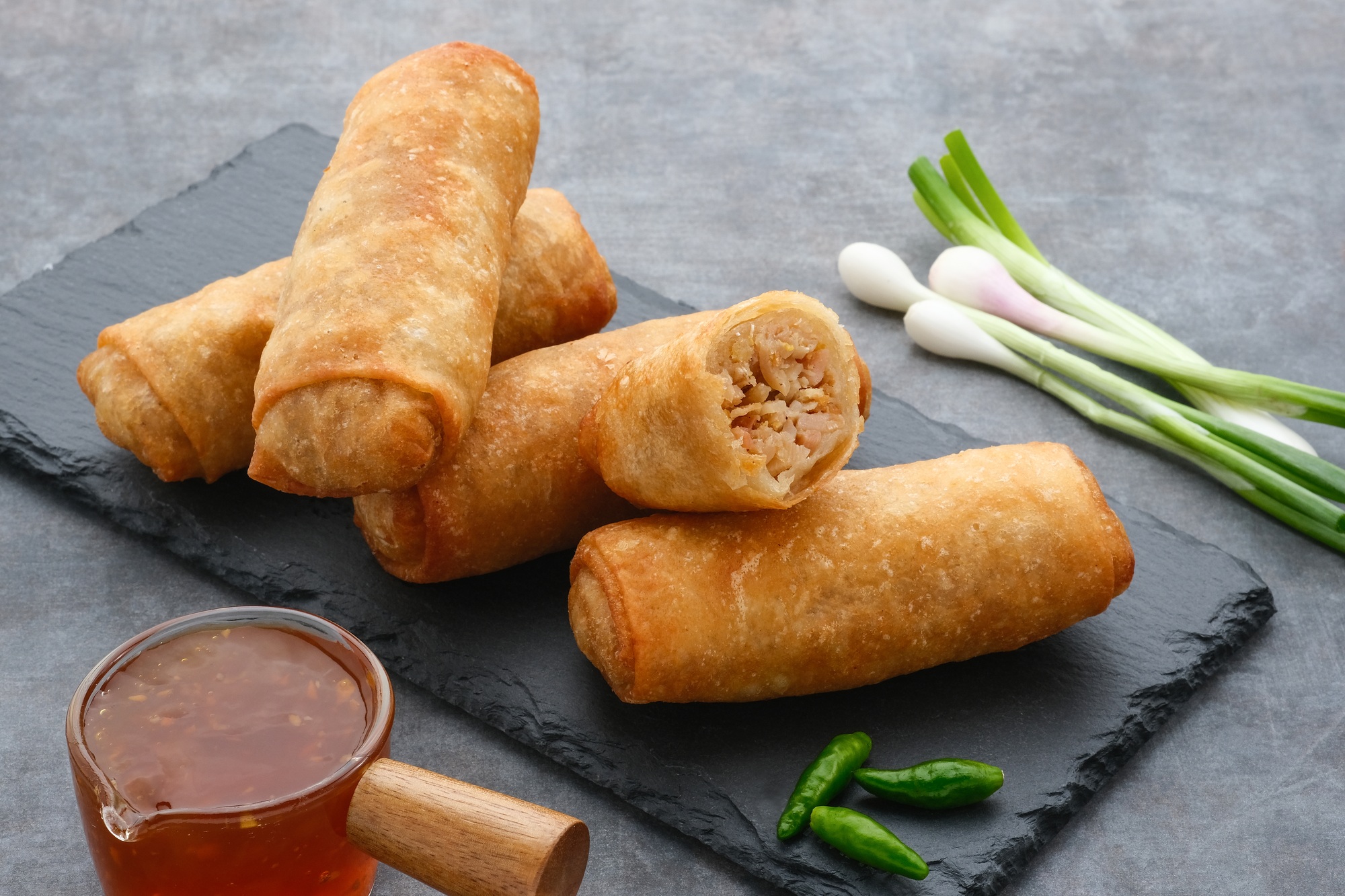 kuliner khas semarang Lumpia or lunpia traditional snacks from Semarang Central Java Indonesia